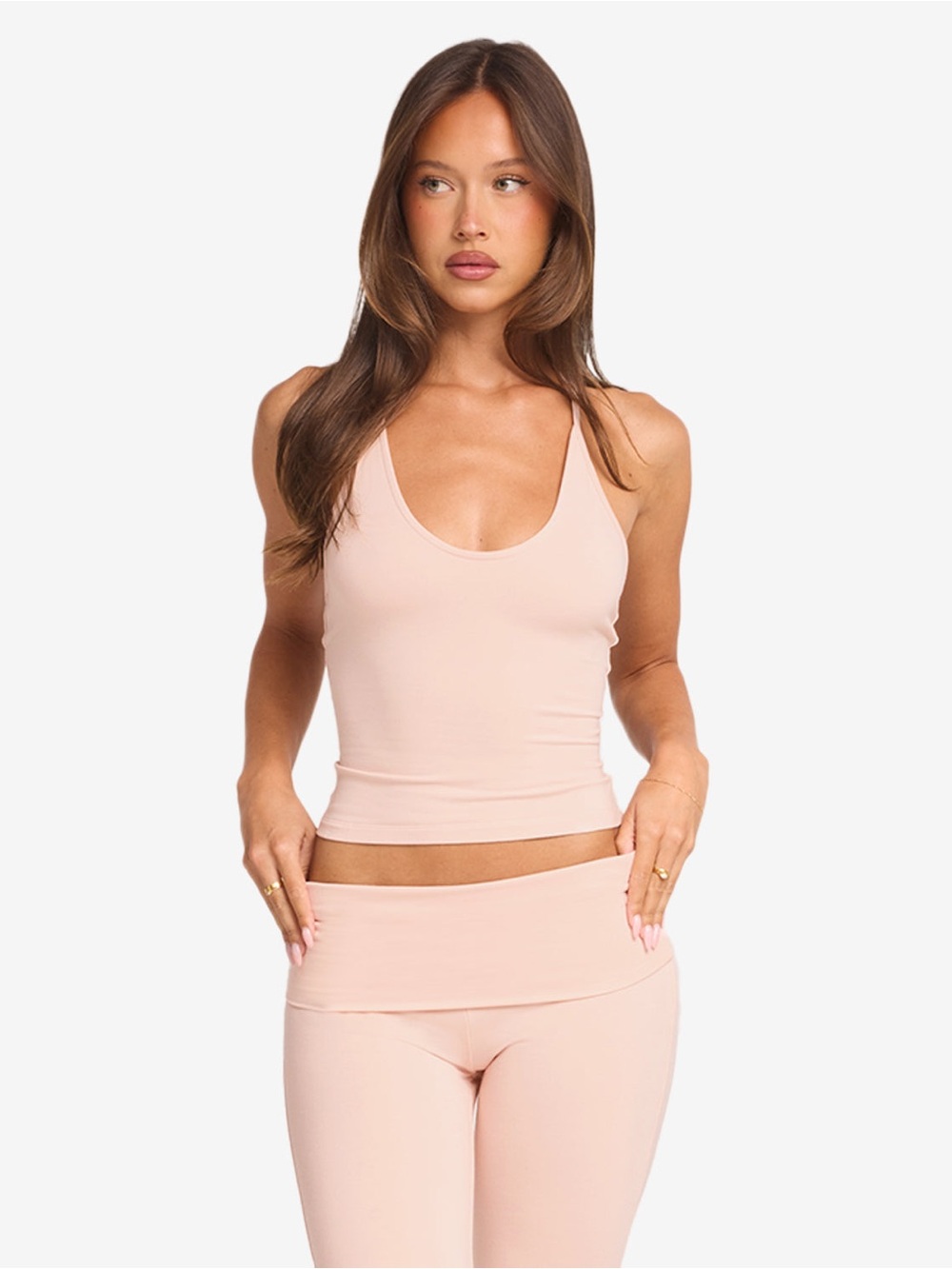 CSB Halter Tie Tank in the color blush